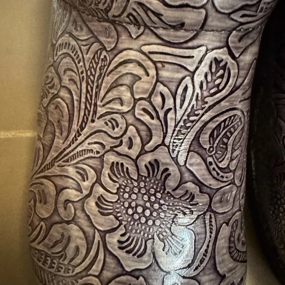 DANSKO Professional Tooled Grey Patent Clog 40 US 9.5-10 Leather Comfort Shoes - Picture 14 of 17